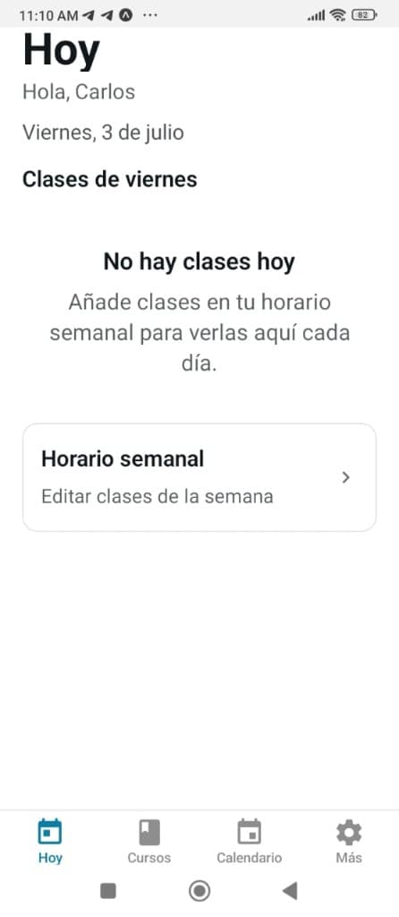 Horario estudiantil