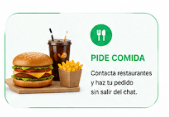 Pide comida — contacta restaurantes y haz tu pedido sin salir del chat